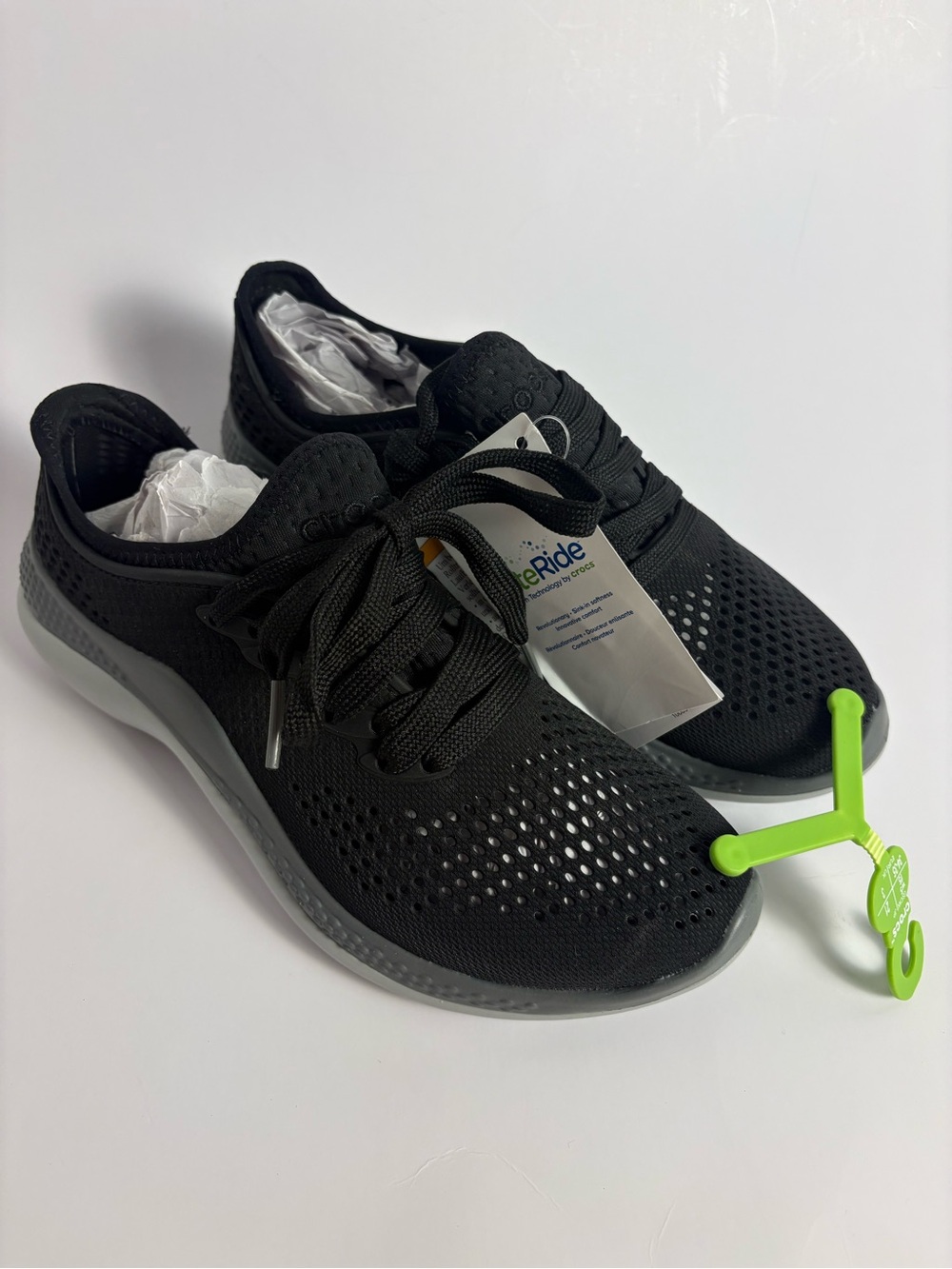 CROCS LiteRide Black Mesh Athletic Sneakers Women’s 5